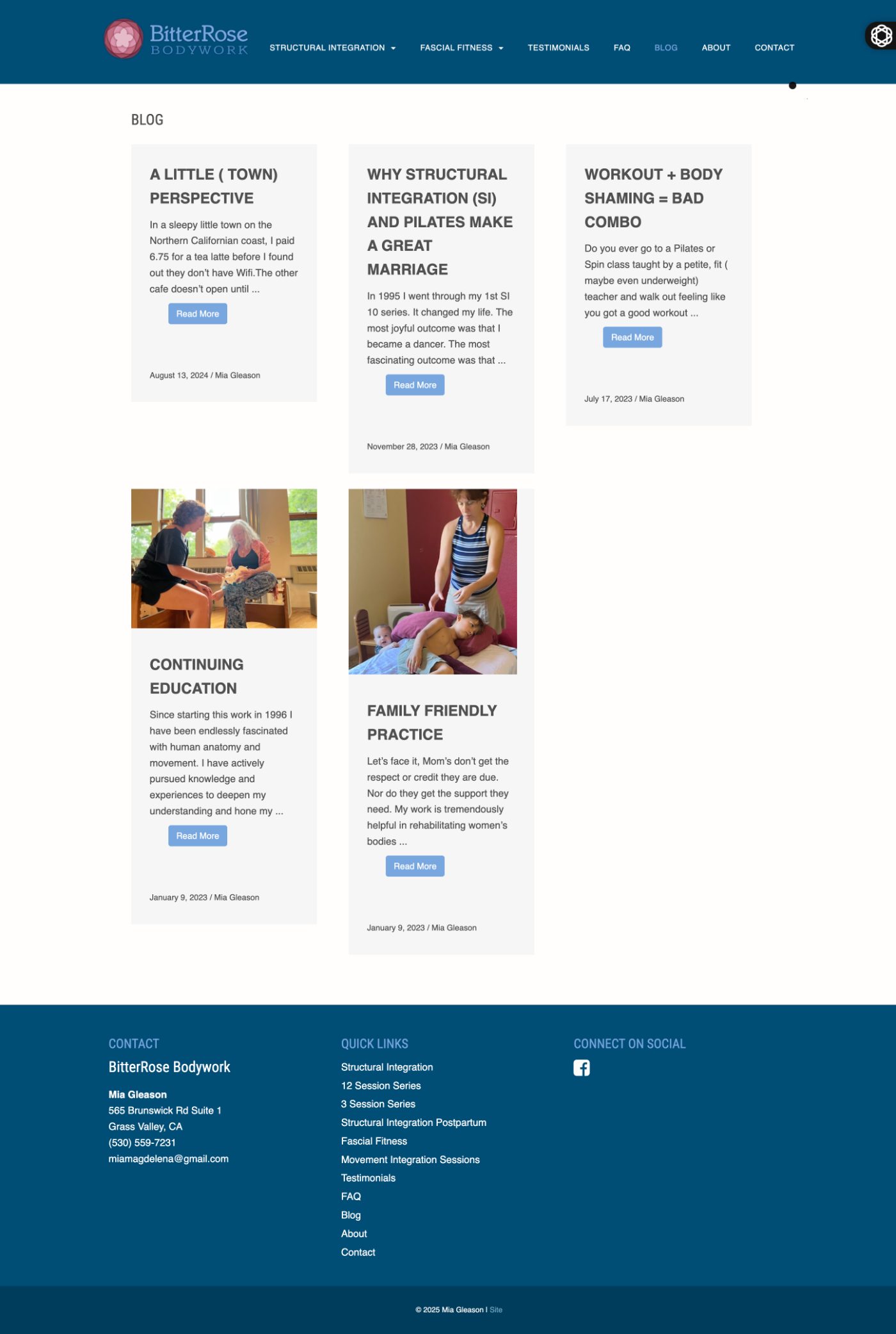 BitterRose Bodywork original website blog page before the Prosperity Syndicate redesign