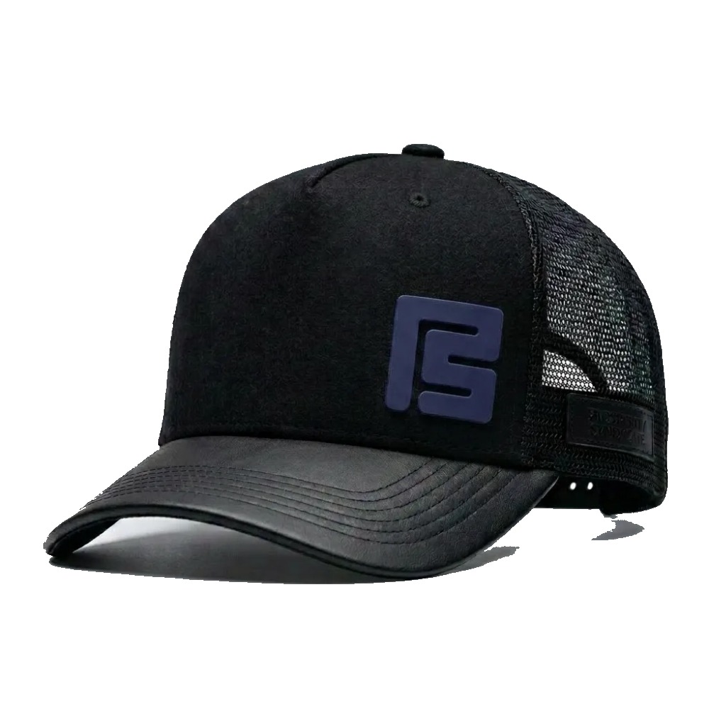 Black trucker cap with dusty plum 3D PS patch